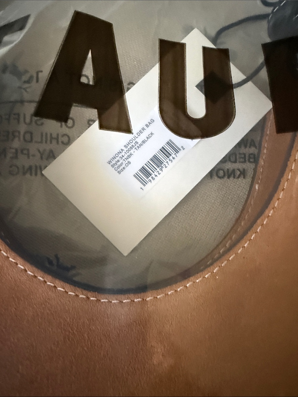 NWT STAUD Winona Shoulder Bag, Tan/Black - Picture 8 of 11
